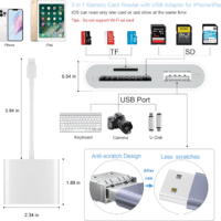 SD Card Reader for Iphone, Memory Card Reader with USB Camera Adapter Plug and Play Trail Game Camera Viewer Supports SD and TF Card Microsd Card Adapter for Ipad No App Required - Image 2