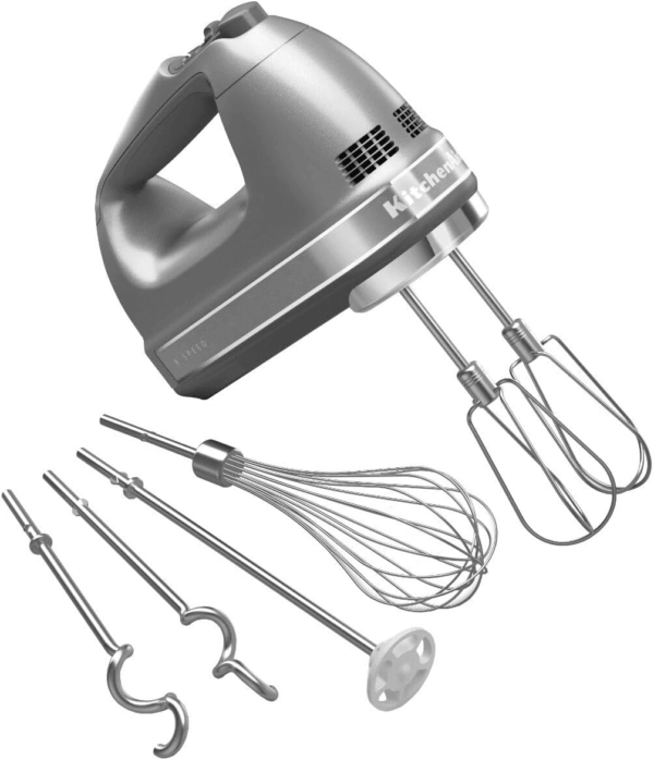 9-Speed Digital Hand Mixer with Turbo Beater II Accessories and Pro Whisk - Contour Silver