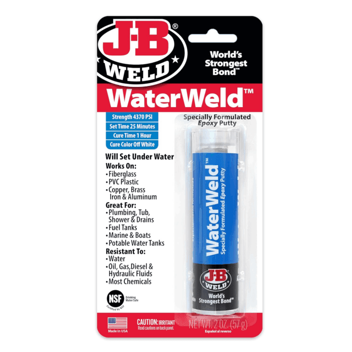 8277 Waterweld Epoxy Putty Stick - 2 Oz., off White