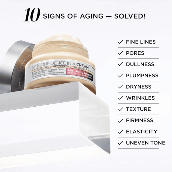 Confidence in a Cream anti Aging Face Moisturizer – Visibly Reduces Fine Lines, Wrinkles & Signs of Aging Skin in 2 Weeks, 48HR Hydration with Hyaluronic Acid, Niacinamide - Image 5