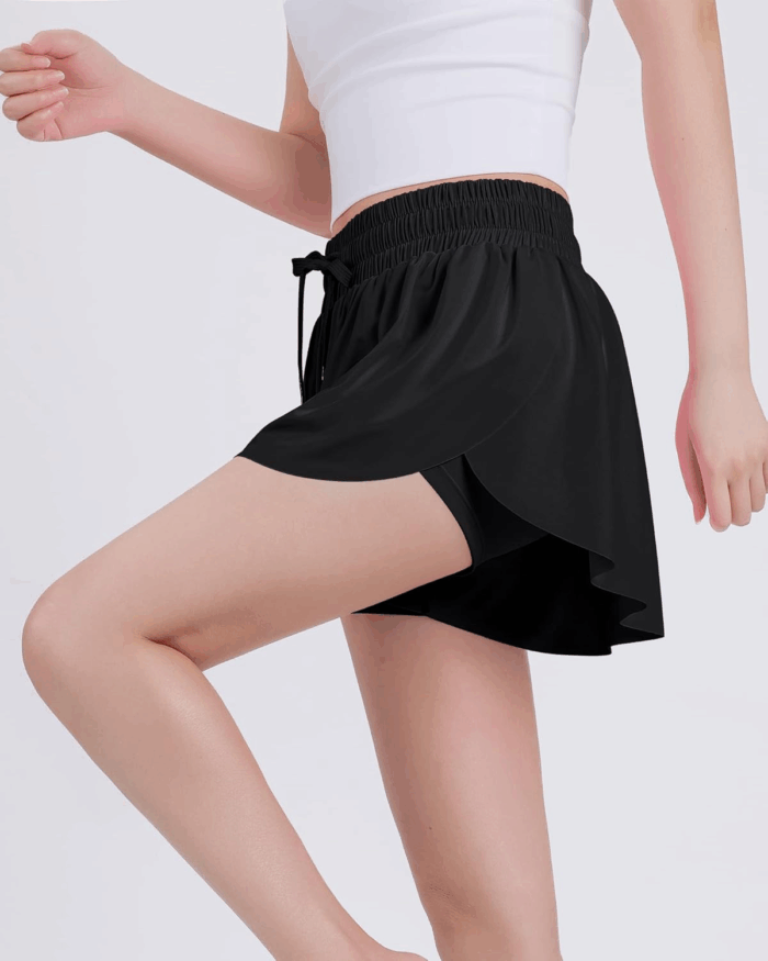 Girls Flowy Shorts, 2 in 1 Preppy Butterfly Shorts with Spandex Liner for Cheer Athletic Gym Teens Casual Clothes - Image 3