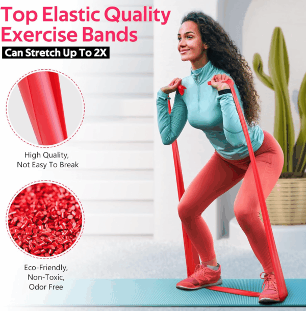 Resistance Bands for Working Out, Exercise Bands for Physical Therapy, Stretch, Recovery, Pilates, Rehab, Strength Training and Yoga Starter Set - Image 3