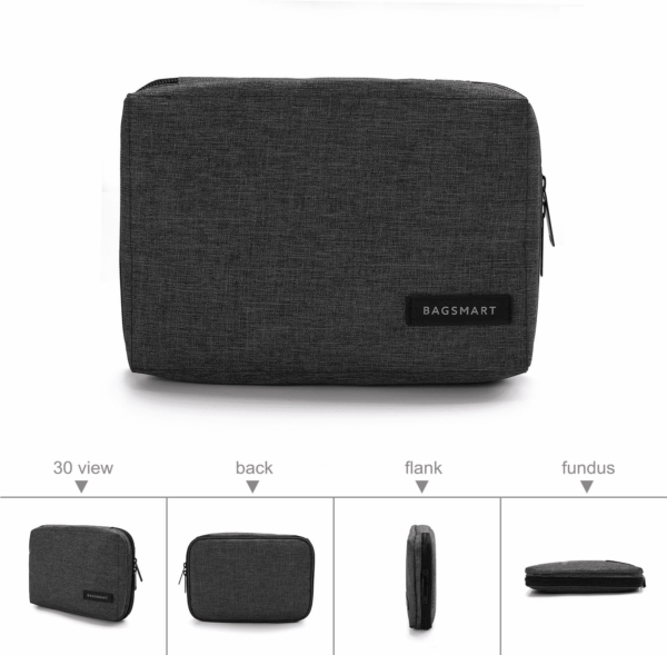 Electronics Organizer Travel Case, Small Cord Bag, Tech Organizer as Travel Accessories for Men Women, Cable Essentials for Phone, SD Card, Black - Image 8