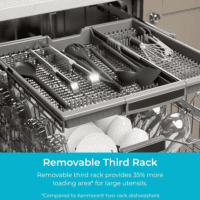 24" Built-In Stainless Steel Tub Dishwasher with Easyflex 3Rd Rack, Smartwash, Ultrawash Plus, Turbodry, and Morespace Adjustable Rack, Energy Star Certified, Black - Image 8