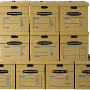 Large Classic Moving Box 10 Pack, Reinforced Handles, Tape-Free Assembly, Box with Lid, 21-In X 17-In X 17-In (7718202)