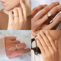 8-12PCS 14K Gold Stacking Ring Set for Women Dainty Thumb Stackable Rings Gold Heart CZ Non Tarnish Rings Plain Band Size 4-11 - Image 2
