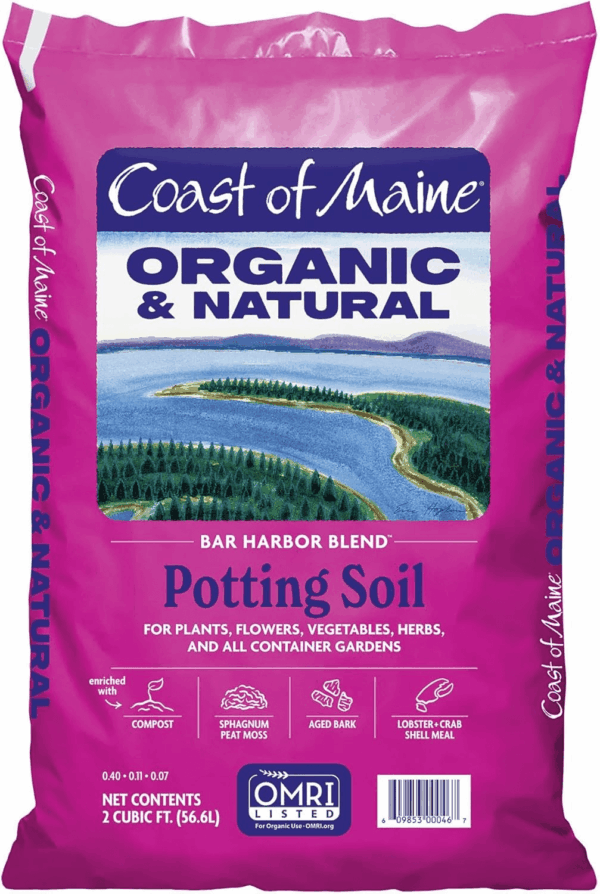 Bar Harbor Blend (2 Cu Ft) Organic and Natural Potting Soil for Houseplants, Flowers, Vegetables, Herbs and Containers