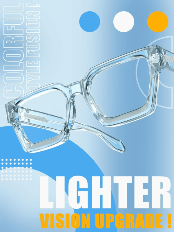 Enhanced Version Rectangle Chic Preppy Look Blue Light Blocking Glasses for Women Men RIVER-LIGHTER - Image 4