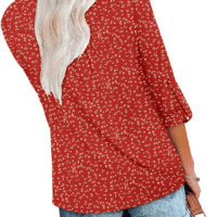 Womens Long Sleeve Tunic Tops Floral Fall Blouse Shirts - Image 4