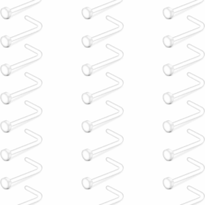 38Pcs Clear Piercing Retainers for Surgery Bioflex Nose Rings Belly Rings Septum Eyebrow Lip Cartilage Tragus Earring Retainer Industrial Bar Plastic Piercing Jewelry for Work