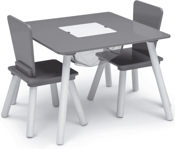 4-Piece Toddler Playroom Set, Grey/White - Image 5