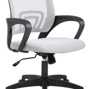 Home Office Chair Ergonomic Desk Chair Mesh Computer Chair with Lumbar Support Armrest Executive Rolling Swivel Adjustable Mid Back Task Chair for Women Adults (White)