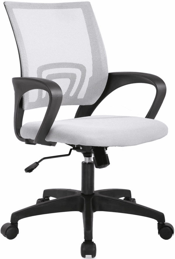 Home Office Chair Ergonomic Desk Chair Mesh Computer Chair with Lumbar Support Armrest Executive Rolling Swivel Adjustable Mid Back Task Chair for Women Adults (White)