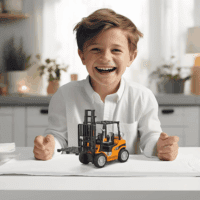 Forklift Toys for Kids Construction Truck Forklift,Metal Diecast Forklift Toy,Pull Back Fork Lift Toy with Lights and Sounds,Toy Forklift with Liftable Design,Forklift for Kids Age 3 and Up - Image 7
