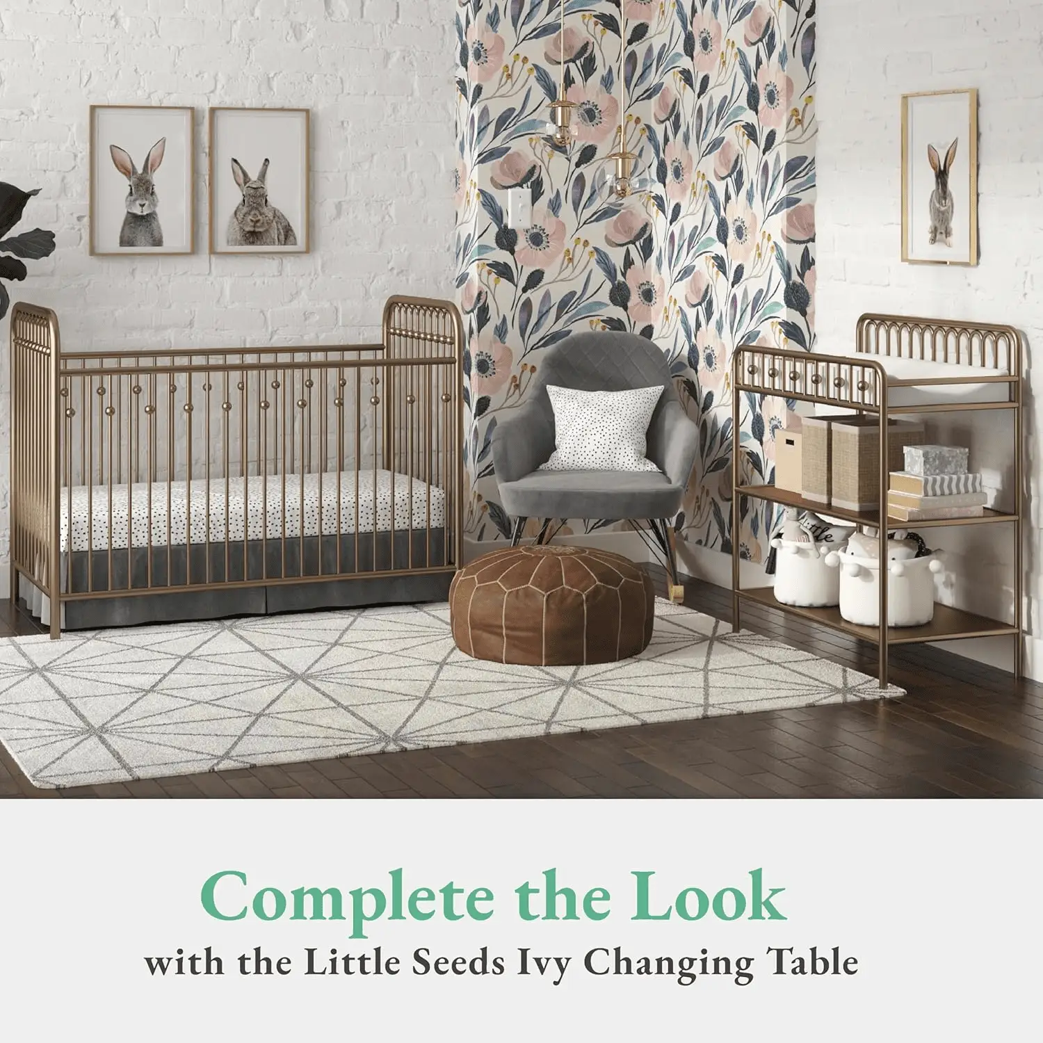 Monarch Hill Ivy Metal Crib, Gold - Image 6