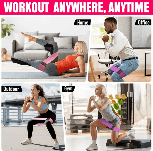 Fabric Resistance Bands for Working Out - Exercise Bands for Women and Men, Booty Bands for Legs and Butt, Yoga, Pilates, Rehab, Fitness and Home Workout - Image 6