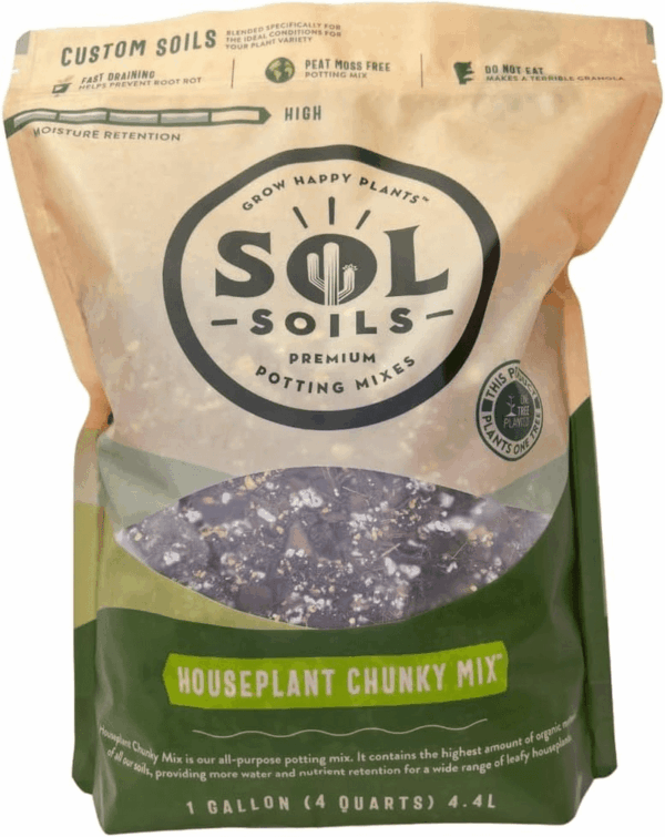 Chunky Houseplant Mix - Fast Draining Soil for Indoor Plants with Coco Coir Chips, Perlite, & Pumice, 1 Gallon