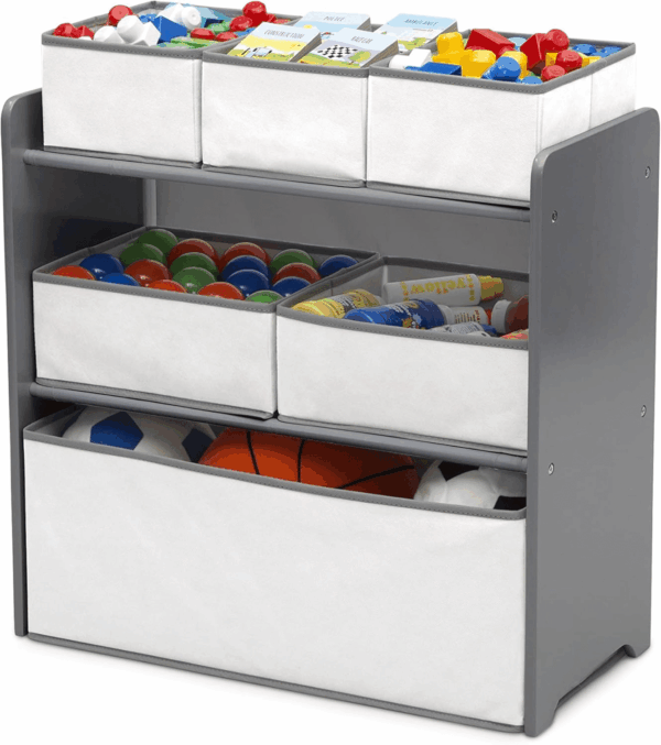 4-Piece Toddler Playroom Set, Grey/White - Image 9