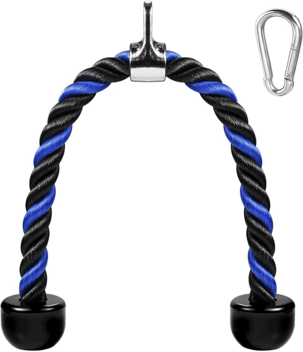 Deluxe Tricep Rope Pull down Cable, 27 & 36 Inch Rope Length, Easy to Grip & Non-Slip Cable Attachment for Gym Workout Exercise