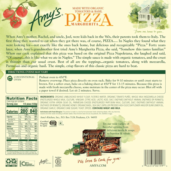 Frozen Pizza, Margherita Pizza, Made with Organic Tomatoes and Basil, Frozen Meals, 13.0 Oz - Image 11