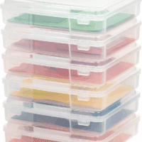 USA Board Game Storage and Organizer Portable Plastic Project Case Box with Snap-Tight Latch, 6-Pack, Fits 8.5" X 11" and A4 Papers, for Magazine Document Craft Hobby Art Supplies, Thick, Clear