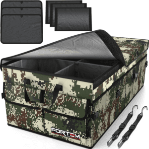 Car Trunk Organizer, Collapsible Multi Compartment SUV Organizer, Foldable Storage for Car Accessories for Women Men, 600D Oxford, Non Slip Bottom, Securing Straps, Soft Cover (85L)
