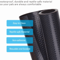 Bearded Dragon Tank Accessories, Reptile Terrarium Liner Substrate for Leopard Gecko, Snake, Lizard and Tortoise, Non-Adhesive Reptile Carpet Bedding for Reptile Tank, Black - Image 2