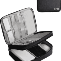 Electronics Organizer,  Electronic Accessories Bag Travel Cable Organizer Three-Layer for Ipad Mini, Kindle, Hard Drives, Cables, Chargers