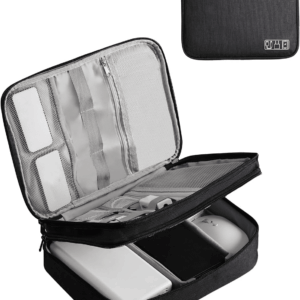 Electronics Organizer,  Electronic Accessories Bag Travel Cable Organizer Three-Layer for Ipad Mini, Kindle, Hard Drives, Cables, Chargers