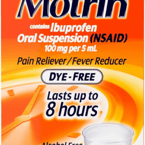 Children'S Oral Suspension 100Mg Ibuprofen Medicine, NSAID Fever Reducer & Pain Reliever for Minor Aches & Pains Due to Cold & Flu, Dye Free, Alcohol-Free, Berry Flavored, 8 Fl. Oz