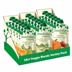 Baby Food Pouches Variety Pack, Veggie Purees, 3.5 Oz (18 Pack)