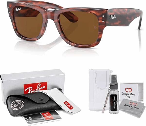 Mega Wayfarer RB0840SF Square Asian Fit Low Bridge Sunglasses for Men for Women + BUNDLE with DIW Kit - Image 2