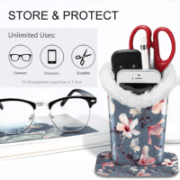 Plush Lined Eyeglasses Holder, Glasses Stand Case, Anti-Scratch Glasses Storage Organizer for Desk, Nightstand, Office - Image 5