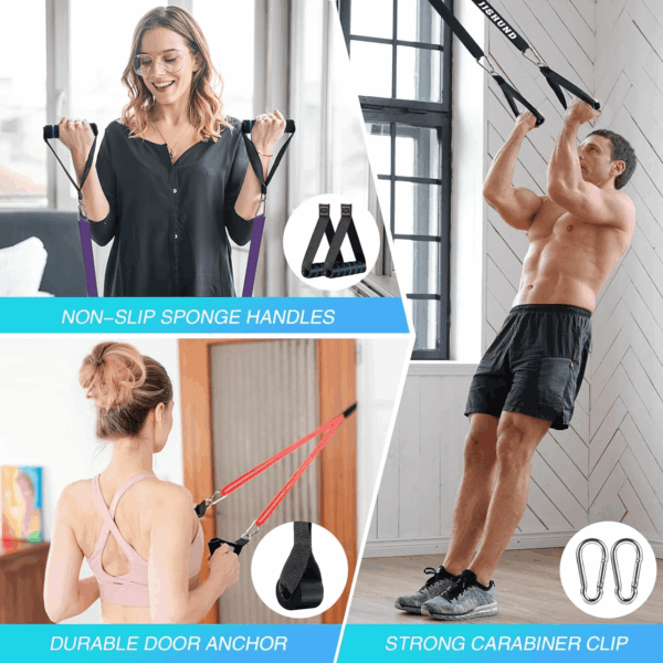 Resistance Bands Set, 4 Strengths Pull up Assistance Bands Latex Exercise Bands for Men Women, Workout Bands for Fitness Muscle Strength Training - Image 6