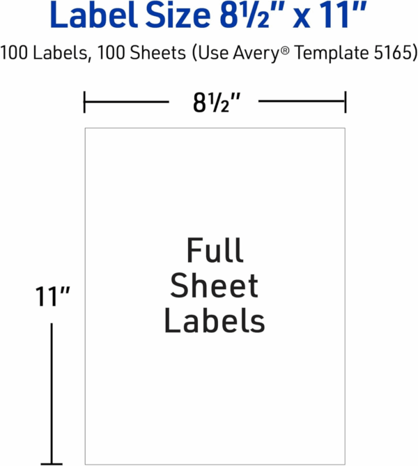 Full-Sheet Printable Shipping Labels, 8.5" X 11" Customizable Stickers, White, 100 Blank Mailing Labels, Great for Mailing, Shipping, Organizing, and More (5165) - Image 6
