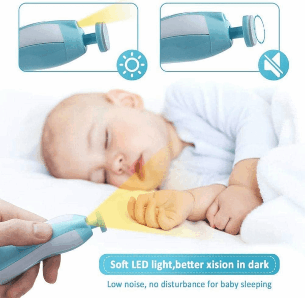 Baby Nail Trimmer Electric,Baby Nail Clippers, 6 in 1 Baby Nail File,Nail File Baby Grooming Kit Manicure Set for Toddler or Adults - Image 7