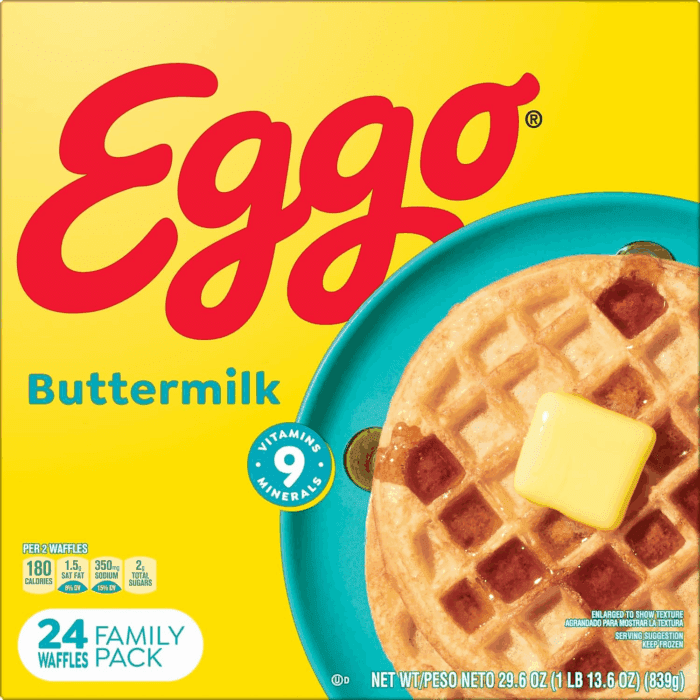 Frozen Waffles, Frozen Breakfast, Breakfast Food, Family Pack, Buttermilk, 29.6Oz Box (24 Waffles) - Image 8