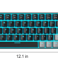 Portable 60% Mechanical Gaming Keyboard, Mk-Box LED Backlit Compact 68 Keys Mini Wired Office Keyboard with Red Switch for Windows Laptop PC Mac - Black/Grey - Image 9