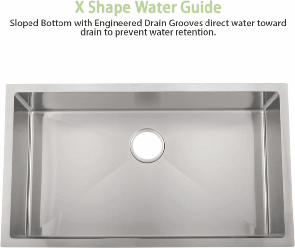 26X18 Stainless Steel Undermount Sink - 18 Gauge Deep Single Bowl with Colander - Image 5
