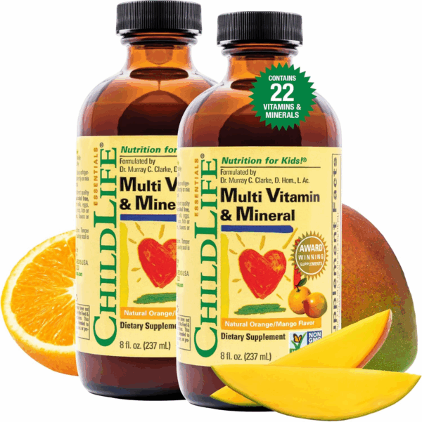 Kids Multivitamin & Mineral - Kids Vitamins, Liquid Multivitamin for Kids, Toddler Multivitamins, Liquid Vitamins, Baby Multivitamin - Natural Orange & Mango, 8 Fl Oz (Pack of 2)
