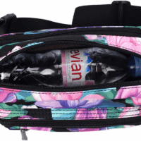 Waist Pack Bag with Rain Cover, Waterproof Fanny Pack for Men&Women, Workout Traveling Casual Running Hiking Cycling, Hip Bum Bag with Adjustable Strap for Outdoors (Black Base Floral) - Image 3