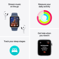 Watch SE (2Nd Gen) [GPS 40Mm] Smartwatch with Silver Aluminum Case with Denim Sport Band S/M. Fitness and Sleep Trackers, Crash Detection, Heart Rate Monitor, Retina Display - Image 3