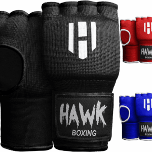 Hawk Padded Inner Gloves Training Gel Elastic Hand Wraps for Boxing Gloves Quick Wraps Men & Women Kickboxing Muay Thai MMA Bandages Fist Knuckle Wrist Wrap Protector Handwraps (Pair)