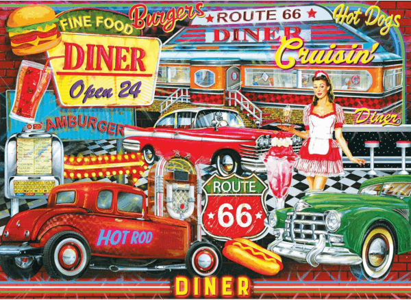 - Kodak Premium - 50'S Diner - 1000 Piece Jigsaw Puzzle for Adults