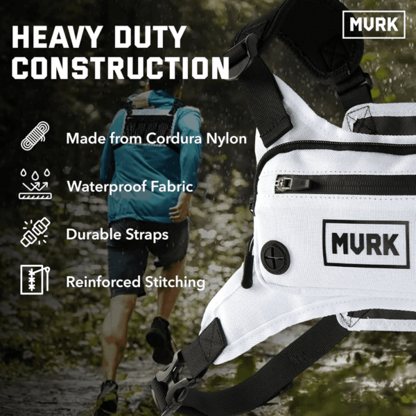 Water Resistant Chest Pack - Running Vest for Workouts, Running Phone Holder Extra Storage, Lightweight Running Pack - Image 4