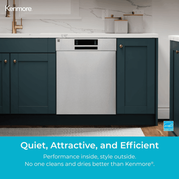 24" Built-In Stainless Steel Tub Dishwasher with Smartwash, Smart Dry, and Morespace Adjustable Rack, Energy Star Certified, Black - Image 4