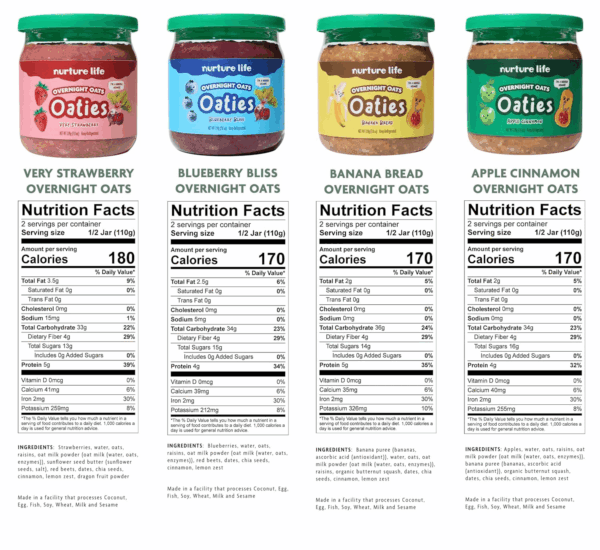 Overnight Oats, Variety Pack, Healthy Snacks for Kids, Nutritious Breakfast Food for Children W/Real Fruit & Hidden Veggies, No Added Sugar, Ready to Eat Meals for Toddlers & Kids, 4 Pack - Image 7