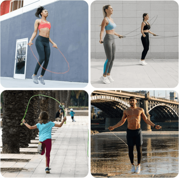 2 Pack Jump Rope for Fitness, Speed Rope Skipping Rope for Men, Kids and Women, Jumping Rope for Workout, Tangle-Free PVC Long Jump Rope Set, Adjustable Exercise Jumping Rope Boxing for Adult - Image 7