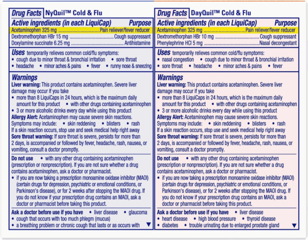 Dayquil & Nyquil Co-Pack, Cold & Flu Medicine, Powerful Multi-Symptom Daytime & Nighttime Relief for Headache, Fever, Sore Throat, Minor Aches & Pains, & Cough, 72Ct - Image 2