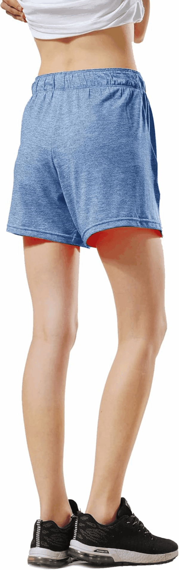 5 Pack: Womens Workout Gym Shorts Casual Lounge Set, Ladies Active Athletic Apparel with Zipper Pockets - Image 5